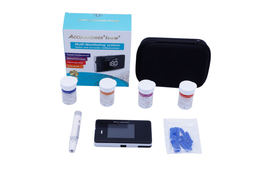 Cholesterol, Glucose, Uric Acid, Hemoglobin Four in One Test Kit ...